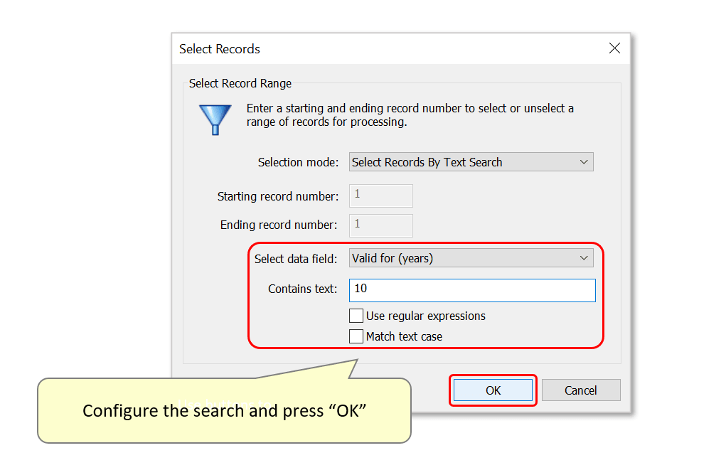 Enter search text